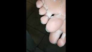 Cum on her Soles Real Quick.