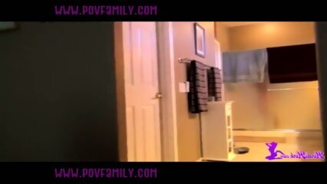 Step Mom Showers & Son Peeks In