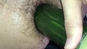 My first Time! taking a Massive Cucumber up my Tight Virgin Hole.