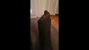 Foot Fetish - Sexy Nylon Stockings - Black Tights - Tightly Bound Sexy Toes