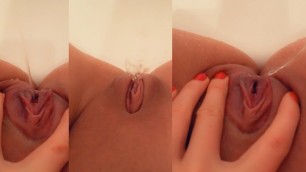 PISSING PUSSY PEES POV VIEW / YOUNG TEEN PEEING / VIEW FROM EYES PISS