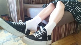 Teen Sneakers, Amazing Feet in White Socks - OlgaNovem