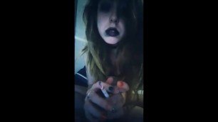 Goth Slut Smoking after Fucking herself