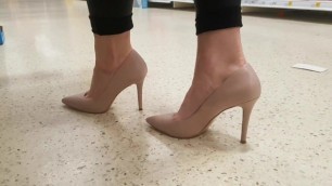 Colleague Wears my Wife's Heels for me to do whatever I want to them