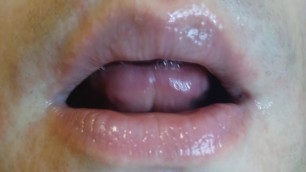Close up Suck Tongue. ASMR VIDEO