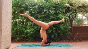 Hot Girl does Naked Yoga outside