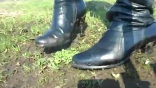 High Heels Boots in Mud Stuck.