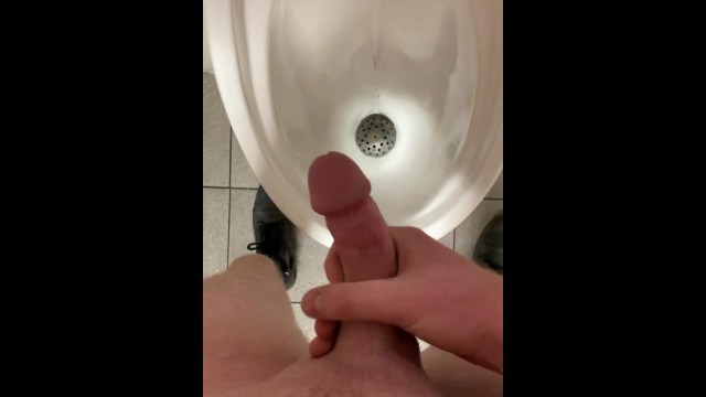 Risky Naked Jerk at Urinal (No Cumshot)