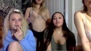 5 Teens Teasing on Webcam