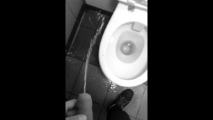 NAUGHTY / MESSY PISSING ALL over the Floor in Public Toilet