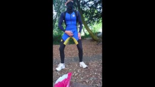 Cyclist Outdoor Jerk-off in the Woods