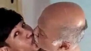 Indian oldman kissing