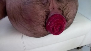 Hairy gay prolapse pusing out