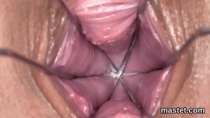 Horny czech teenie spreads her wet vagina to the peculiar