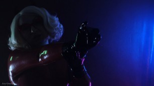 latex Halloween MILF Arya Grander seduce with ASMR rubber gloves sounds SFW fetish video
