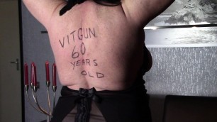 Fat slave vitgun's 60th birthday spanking (part 1)