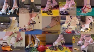Compilation of Sexy High Heel & Foot Fetish Stomping & Trampling with Dirty HUGE-TIT Mature MOMMY Mistress Thursday